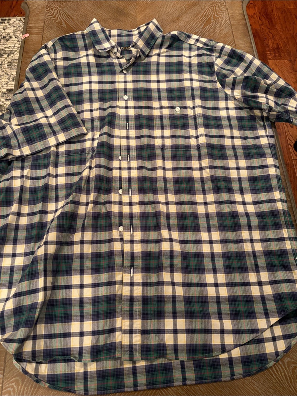 Polo Men's Plaid Button-Down Shirt - Blue & Green